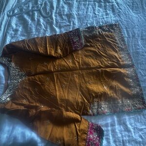 Embroidered Gold Tunic with Silver Accents